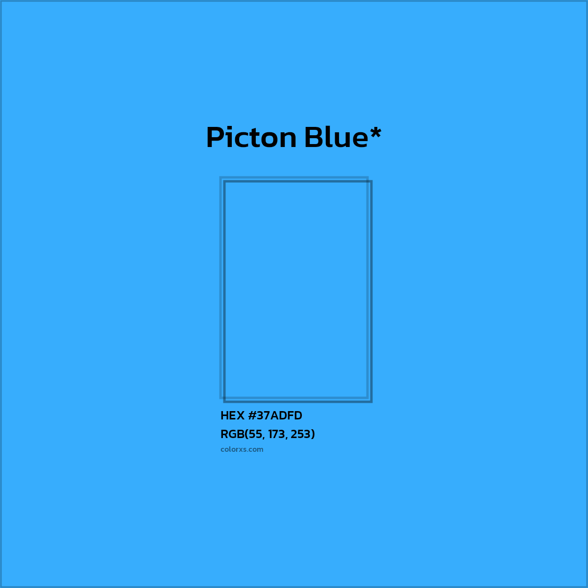 HEX #37ADFD Color Name, Color Code, Palettes, Similar Paints, Images
