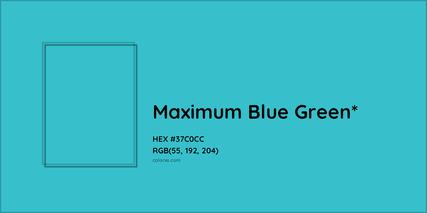 HEX #37C0CC Color Name, Color Code, Palettes, Similar Paints, Images