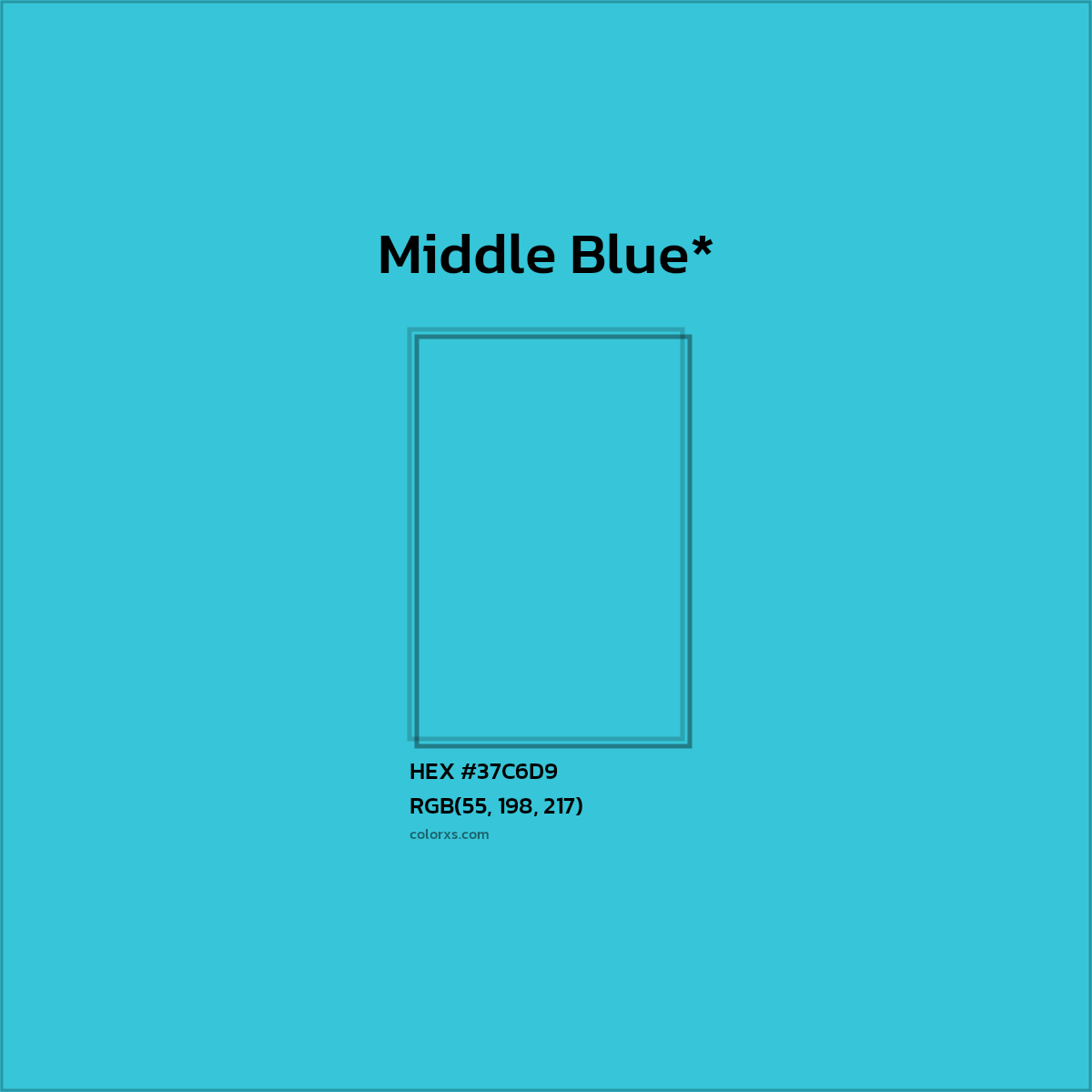 HEX #37C6D9 Color Name, Color Code, Palettes, Similar Paints, Images