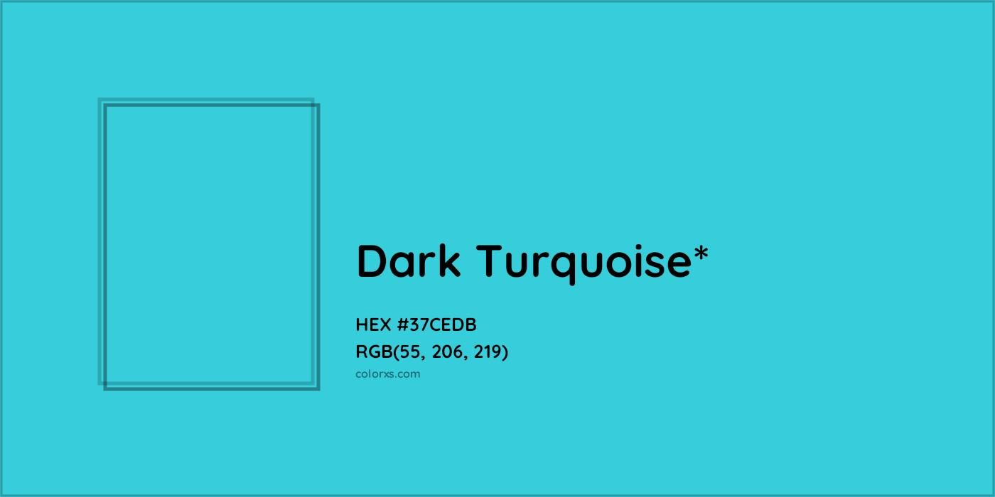 HEX #37CEDB Color Name, Color Code, Palettes, Similar Paints, Images