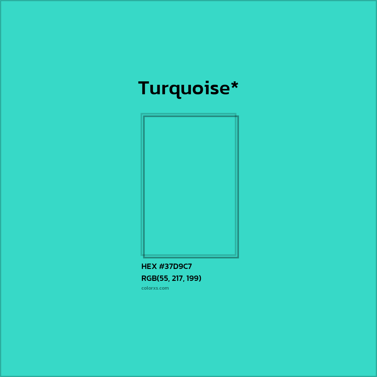 HEX #37D9C7 Color Name, Color Code, Palettes, Similar Paints, Images