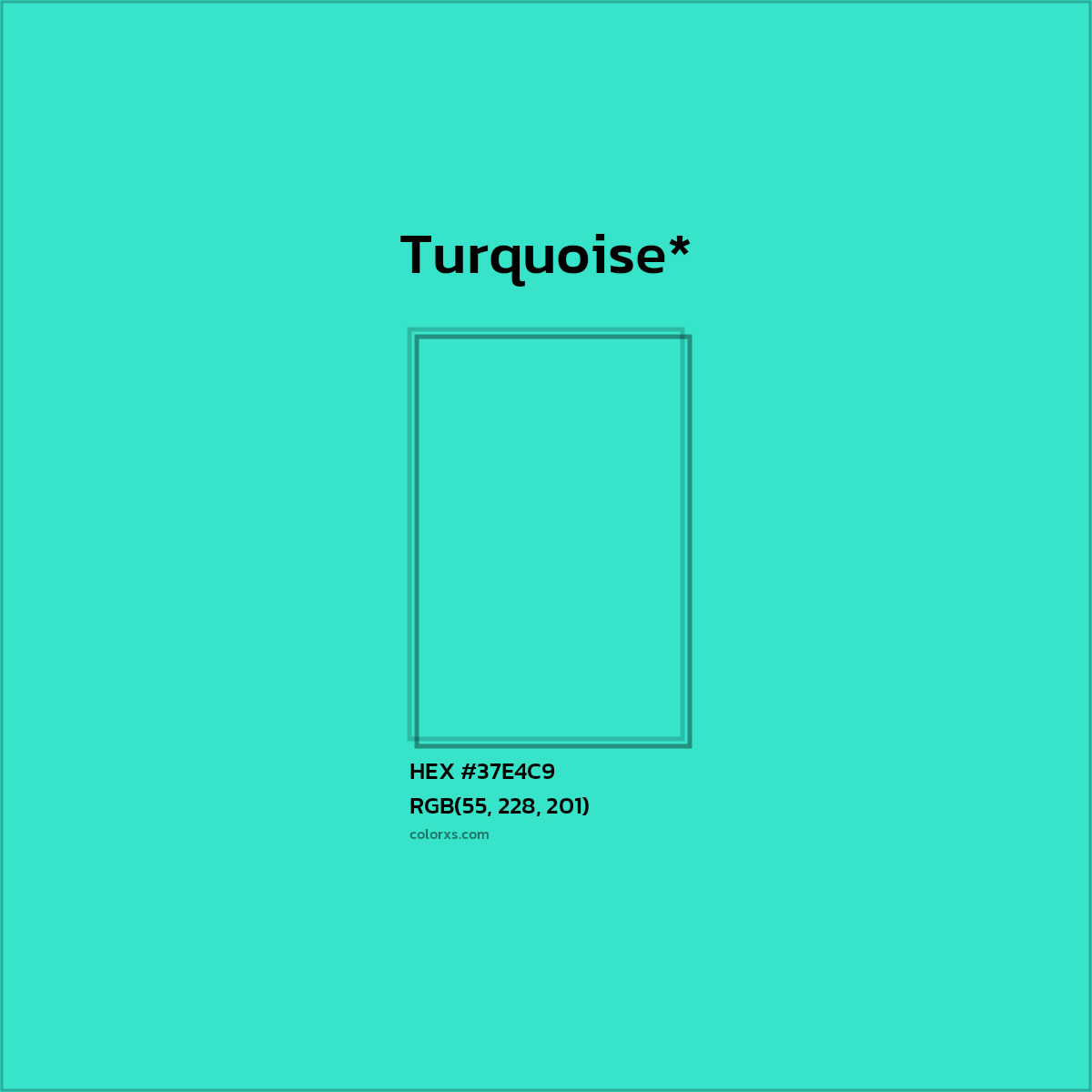 HEX #37E4C9 Color Name, Color Code, Palettes, Similar Paints, Images