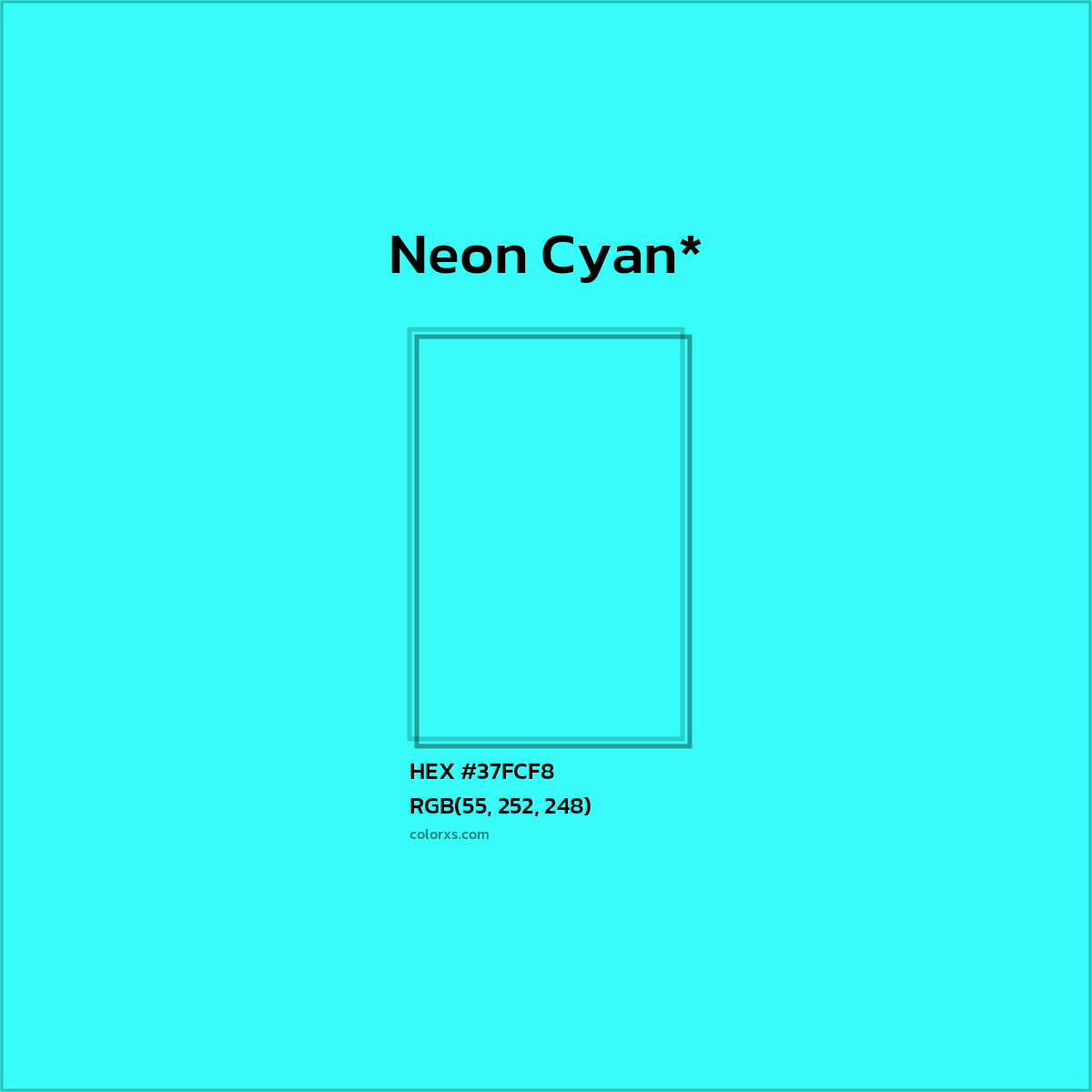 HEX #37FCF8 Color Name, Color Code, Palettes, Similar Paints, Images