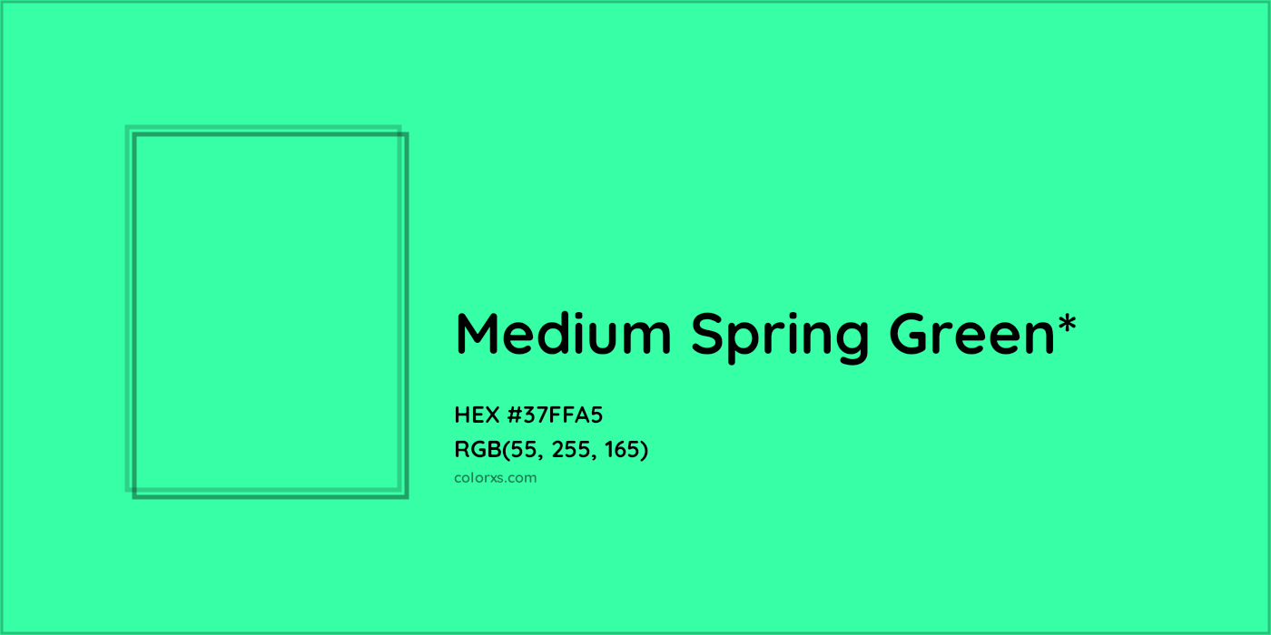HEX #37FFA5 Color Name, Color Code, Palettes, Similar Paints, Images