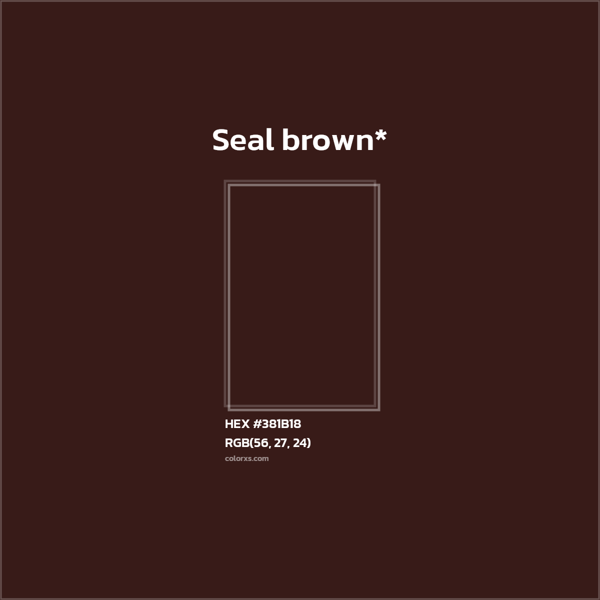 HEX #381B18 Color Name, Color Code, Palettes, Similar Paints, Images