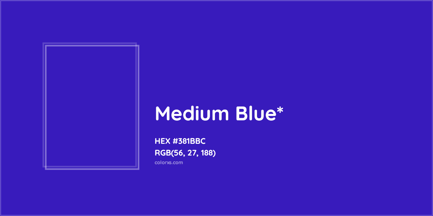 HEX #381BBC Color Name, Color Code, Palettes, Similar Paints, Images