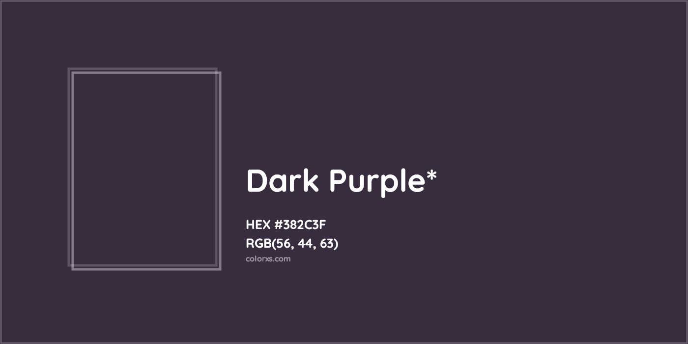 HEX #382C3F Color Name, Color Code, Palettes, Similar Paints, Images