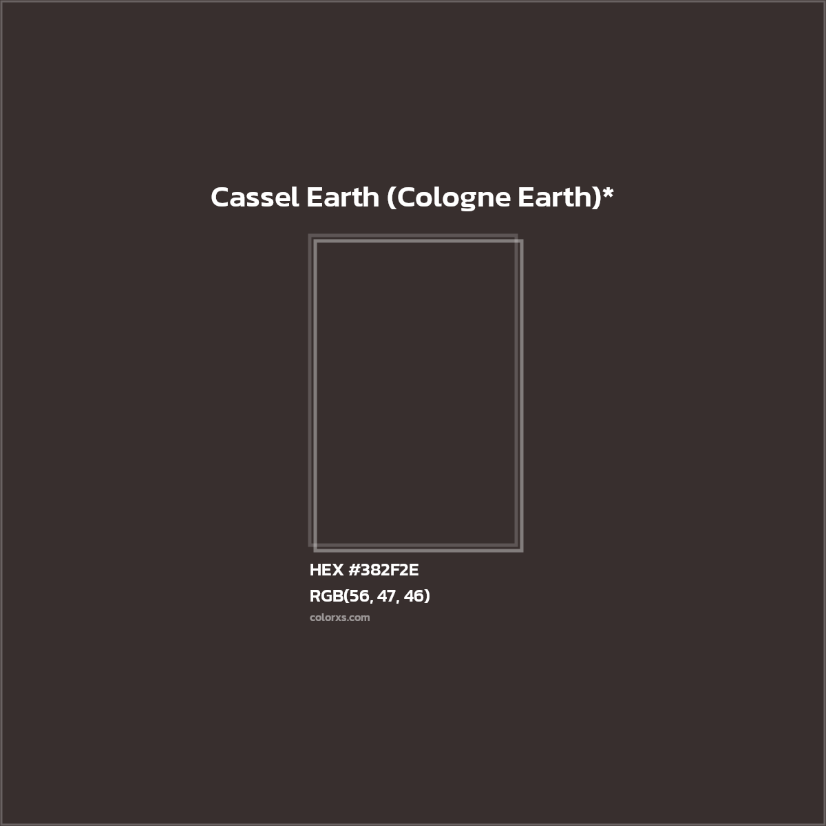 HEX #382F2E Color Name, Color Code, Palettes, Similar Paints, Images
