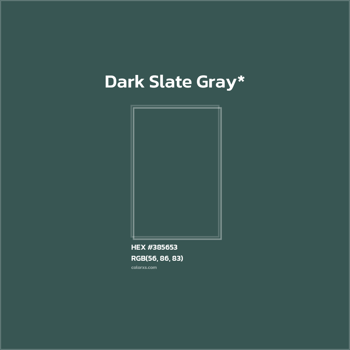 HEX #385653 Color Name, Color Code, Palettes, Similar Paints, Images