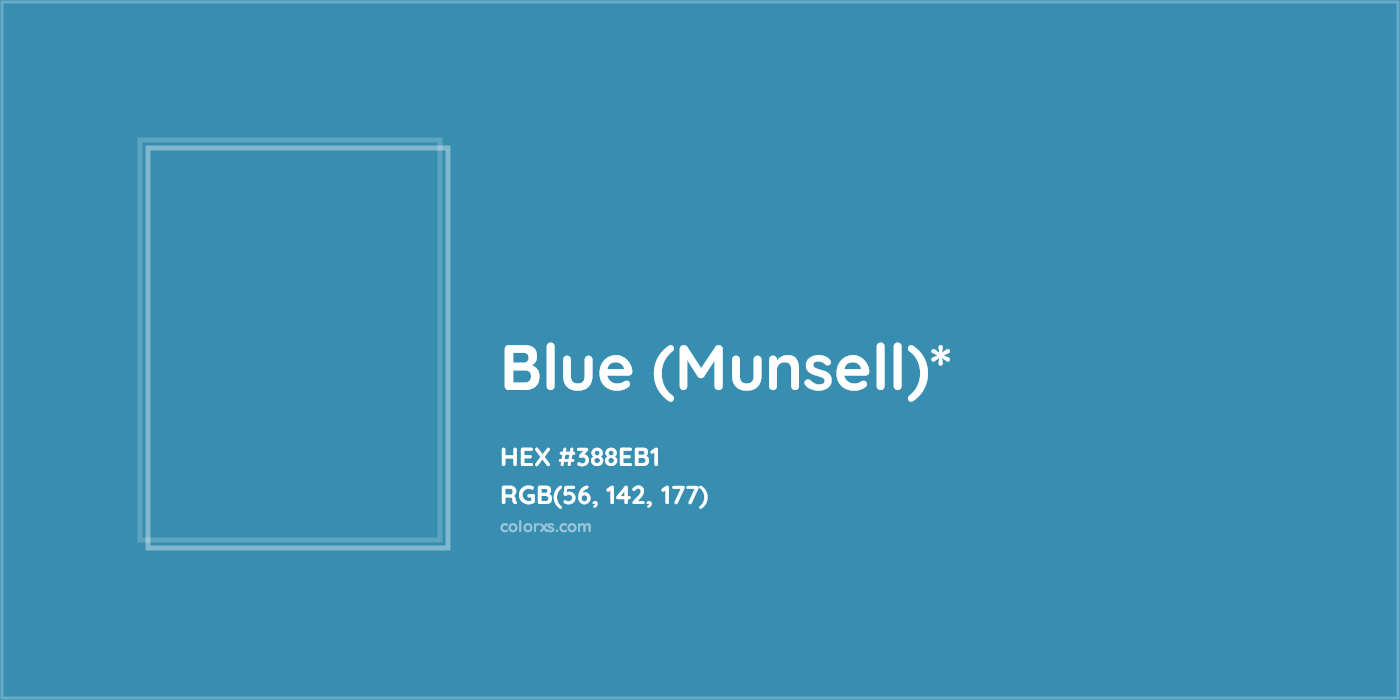 HEX #388EB1 Color Name, Color Code, Palettes, Similar Paints, Images