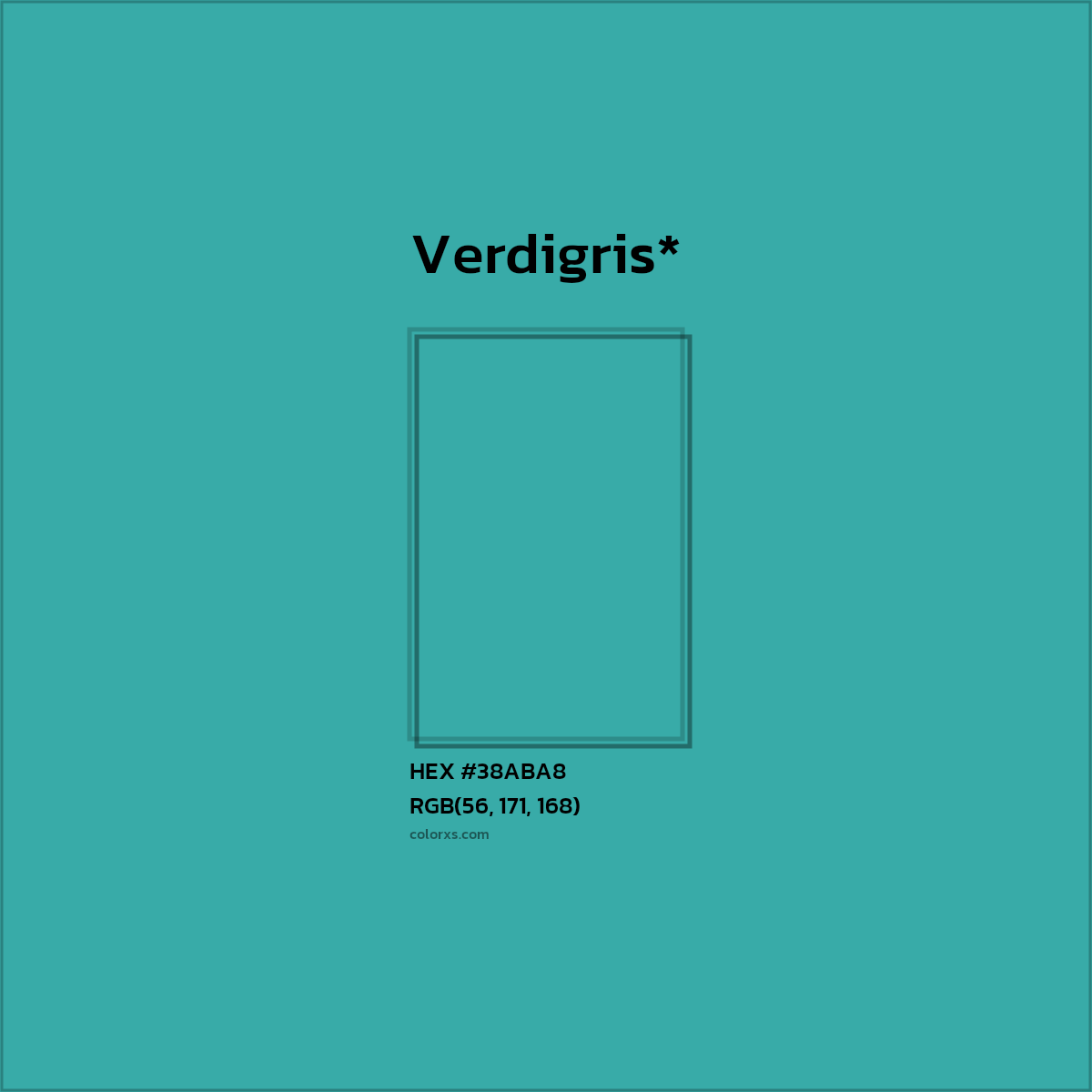 HEX #38ABA8 Color Name, Color Code, Palettes, Similar Paints, Images