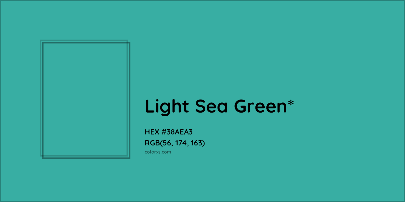 HEX #38AEA3 Color Name, Color Code, Palettes, Similar Paints, Images