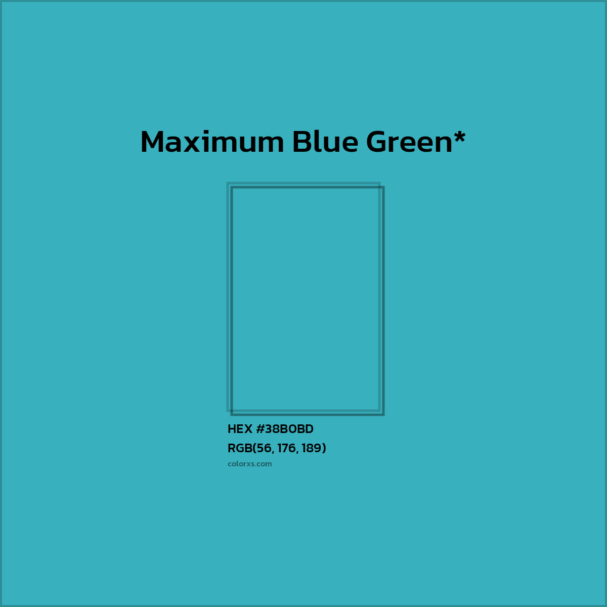 HEX #38B0BD Color Name, Color Code, Palettes, Similar Paints, Images