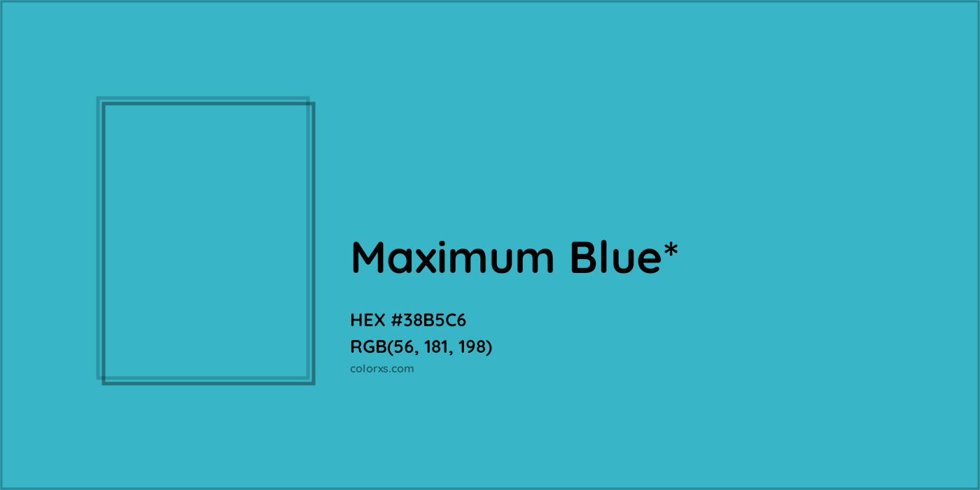HEX #38B5C6 Color Name, Color Code, Palettes, Similar Paints, Images