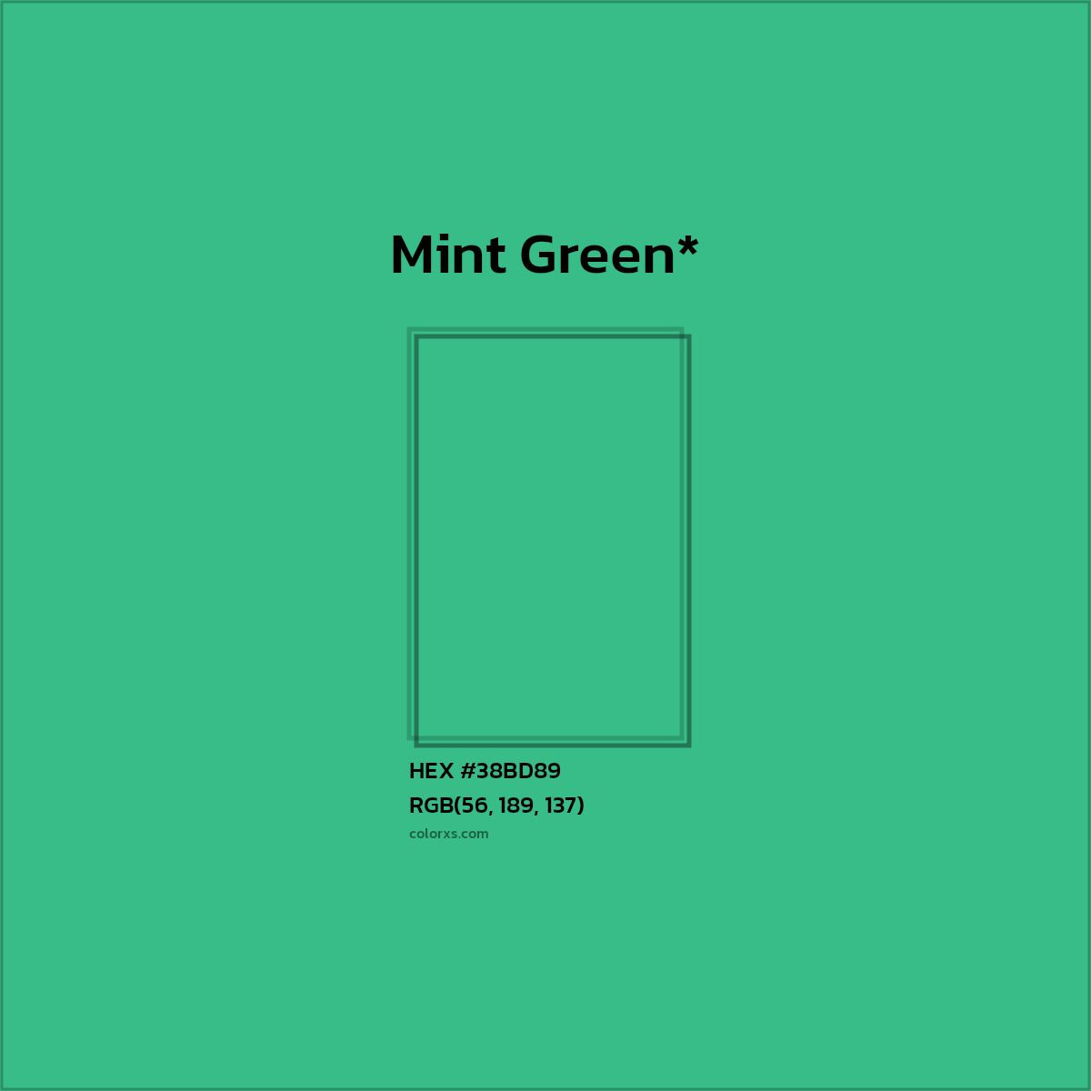 HEX #38BD89 Color Name, Color Code, Palettes, Similar Paints, Images