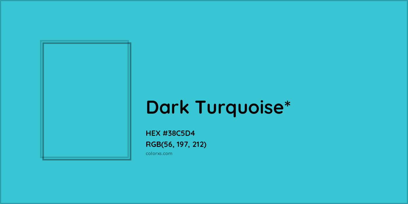 HEX #38C5D4 Color Name, Color Code, Palettes, Similar Paints, Images