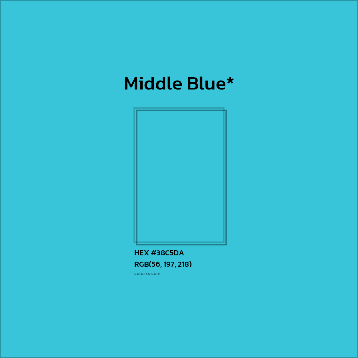 HEX #38C5DA Color Name, Color Code, Palettes, Similar Paints, Images