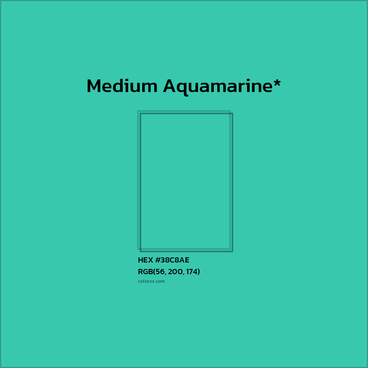 HEX #38C8AE Color Name, Color Code, Palettes, Similar Paints, Images