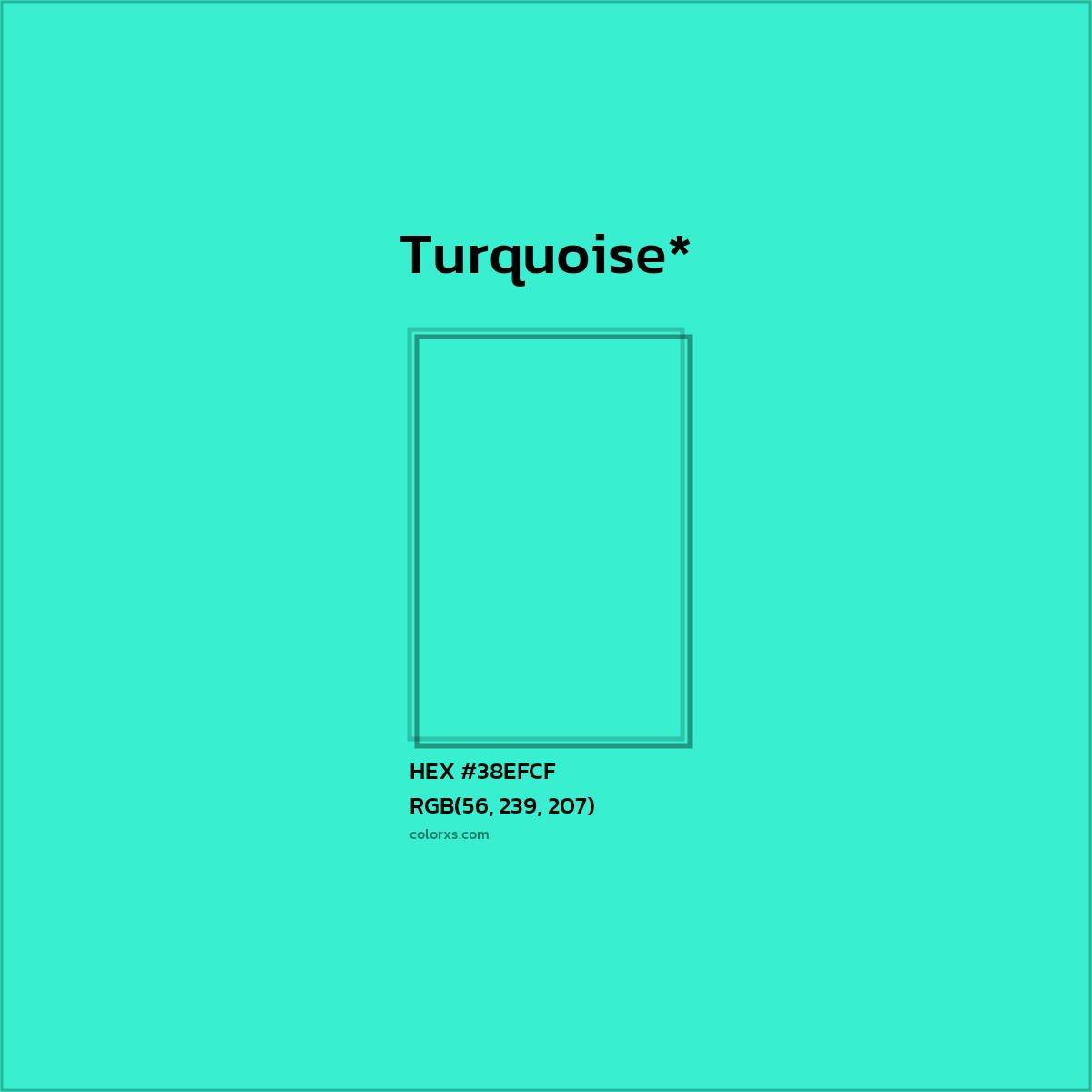 HEX #38EFCF Color Name, Color Code, Palettes, Similar Paints, Images