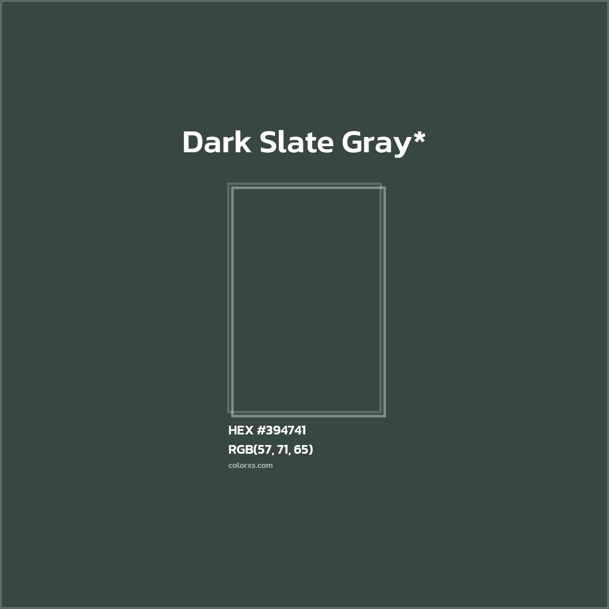 HEX #394741 Color Name, Color Code, Palettes, Similar Paints, Images