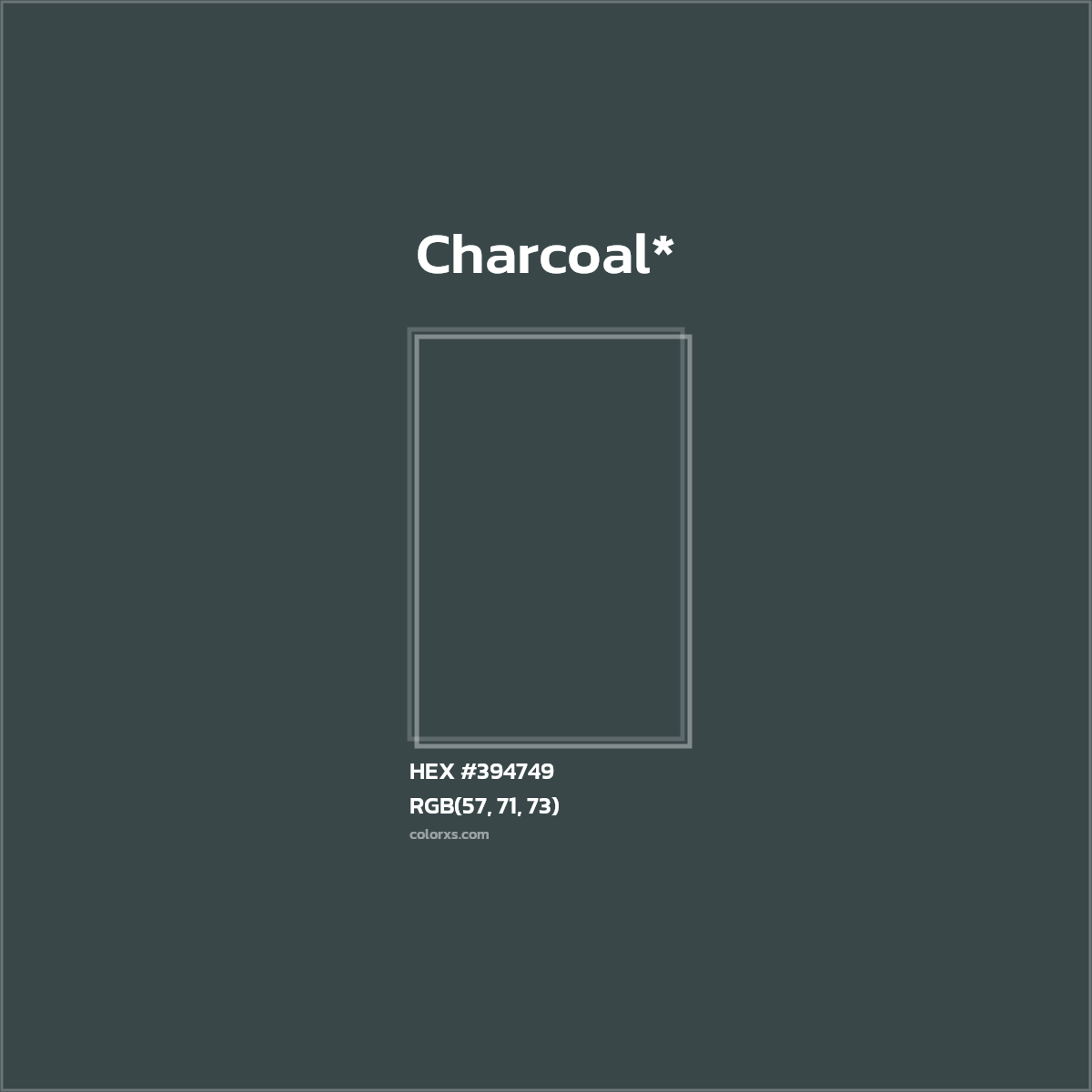 HEX #394749 Color Name, Color Code, Palettes, Similar Paints, Images