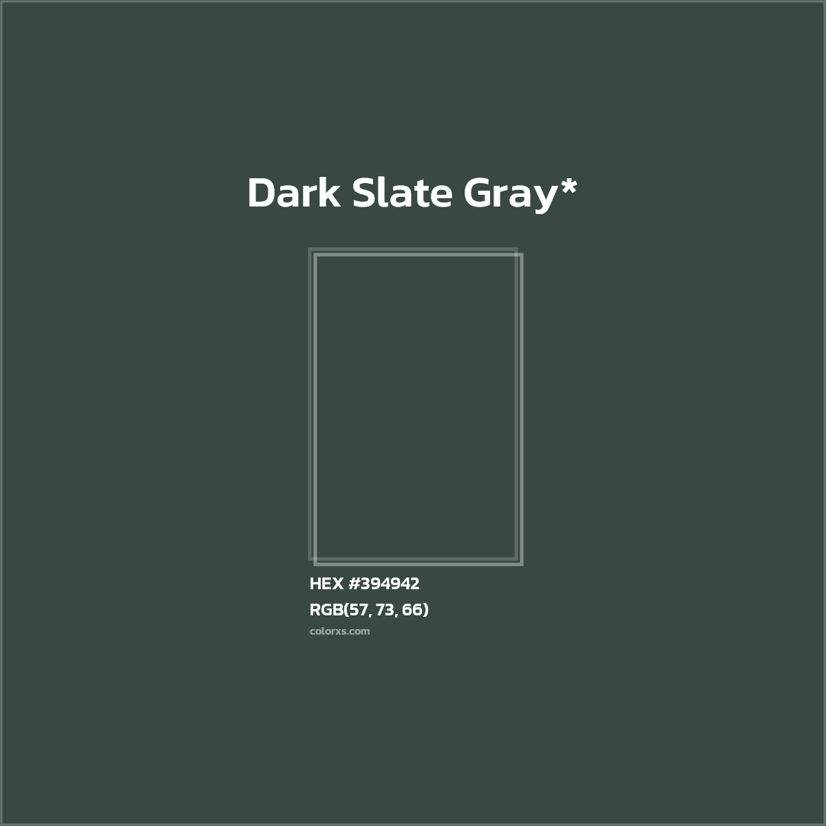 HEX #394942 Color Name, Color Code, Palettes, Similar Paints, Images
