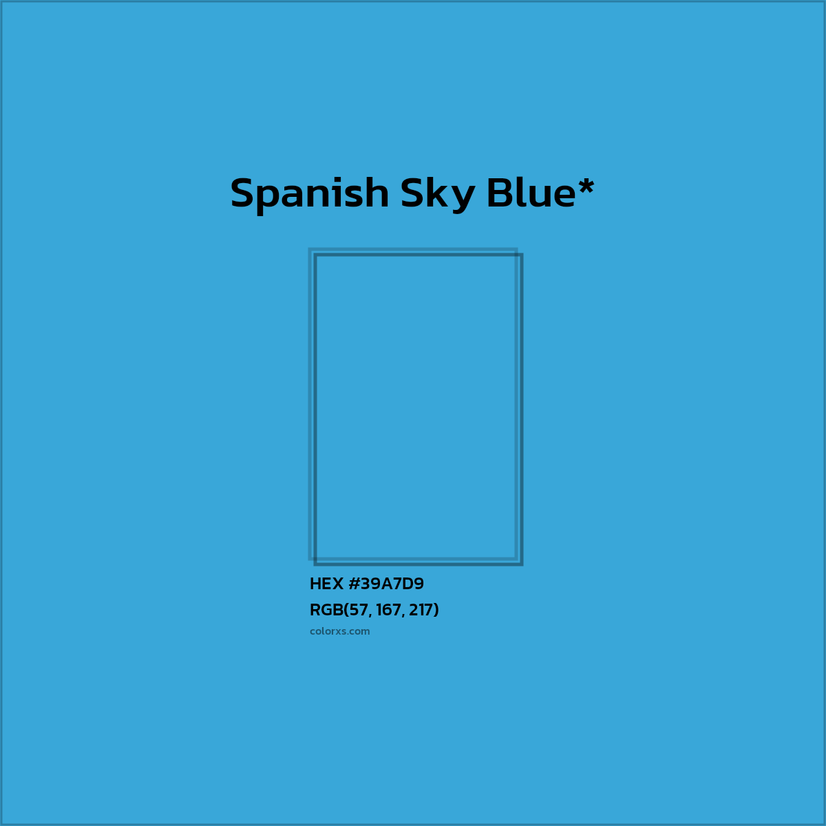 HEX #39A7D9 Color Name, Color Code, Palettes, Similar Paints, Images