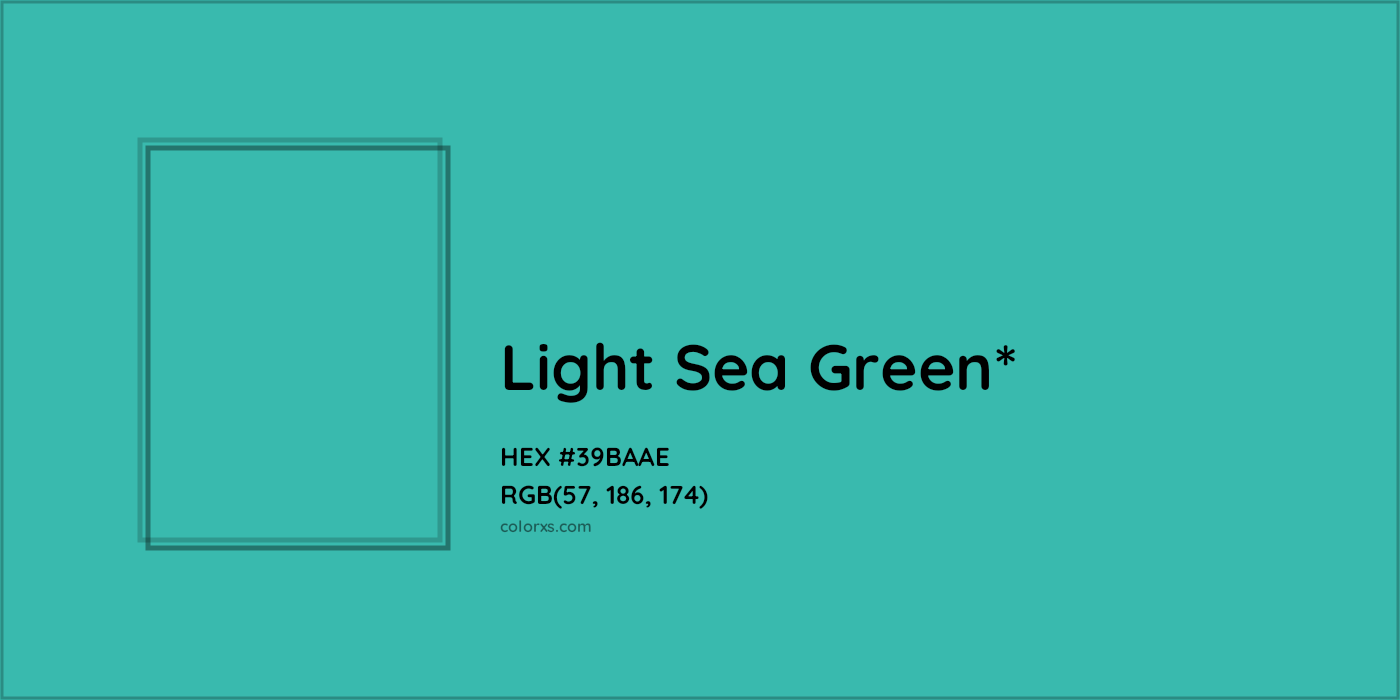 HEX #39BAAE Color Name, Color Code, Palettes, Similar Paints, Images