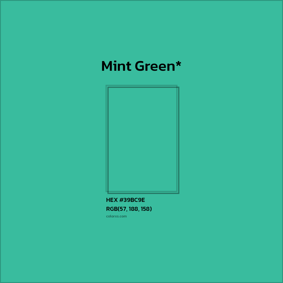 HEX #39BC9E Color Name, Color Code, Palettes, Similar Paints, Images
