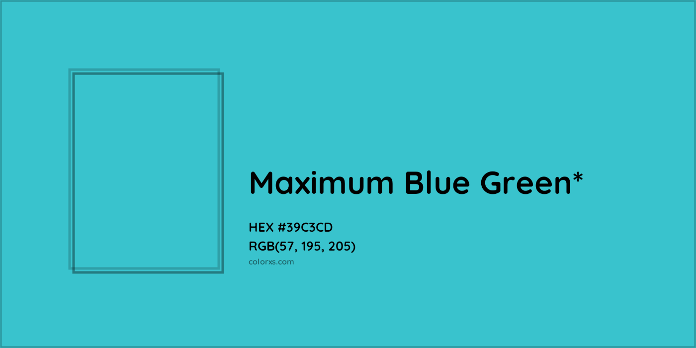 HEX #39C3CD Color Name, Color Code, Palettes, Similar Paints, Images