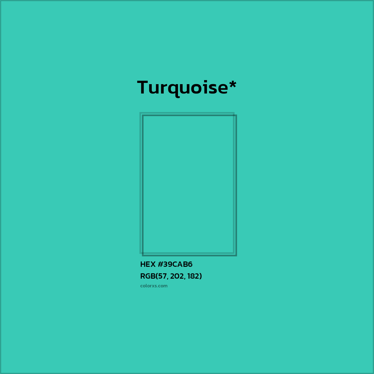 HEX #39CAB6 Color Name, Color Code, Palettes, Similar Paints, Images