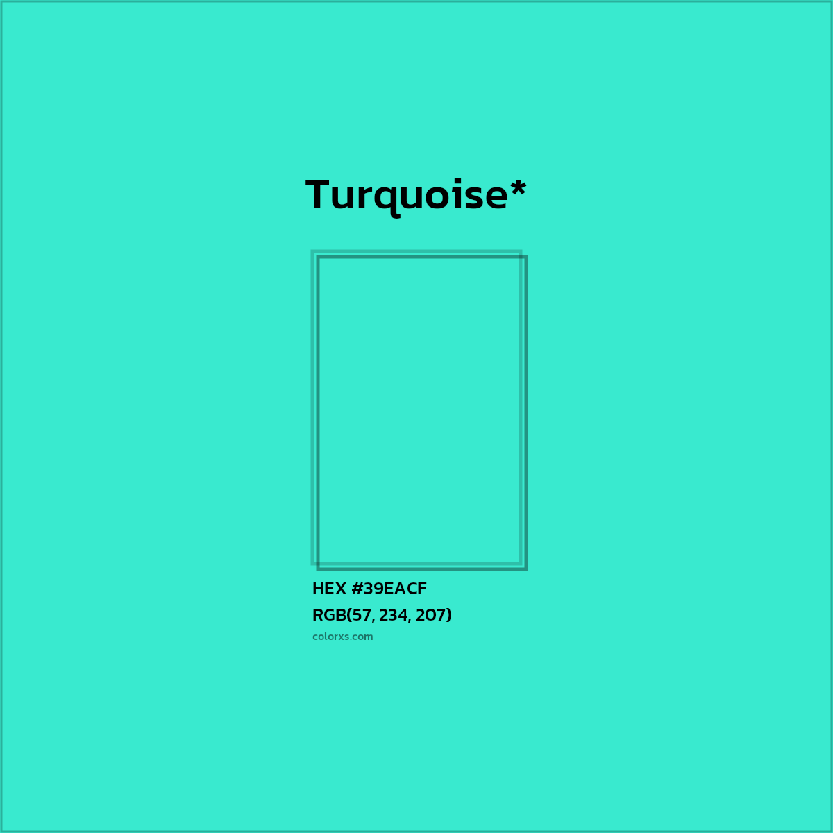 HEX #39EACF Color Name, Color Code, Palettes, Similar Paints, Images