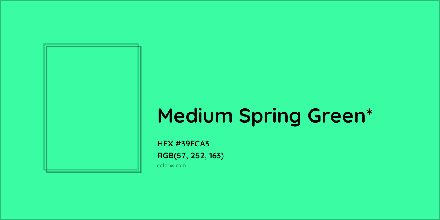 HEX #39FCA3 Color Name, Color Code, Palettes, Similar Paints, Images