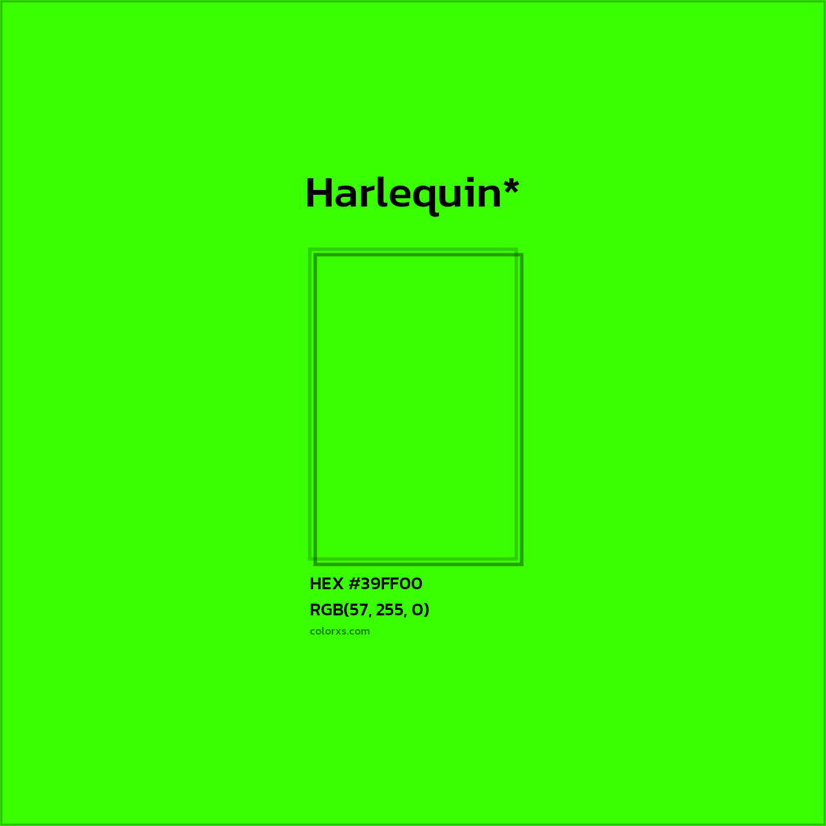 HEX #39FF00 Color Name, Color Code, Palettes, Similar Paints, Images