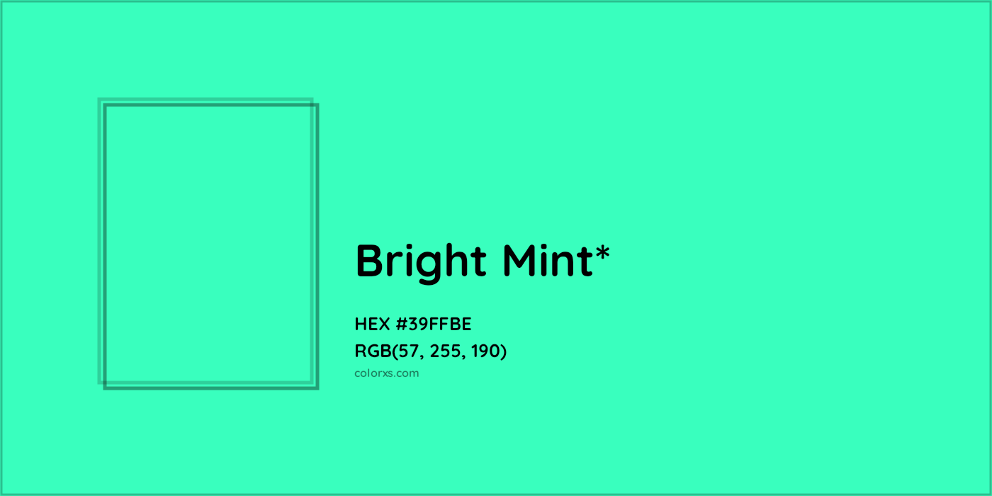 HEX #39FFBE Color Name, Color Code, Palettes, Similar Paints, Images