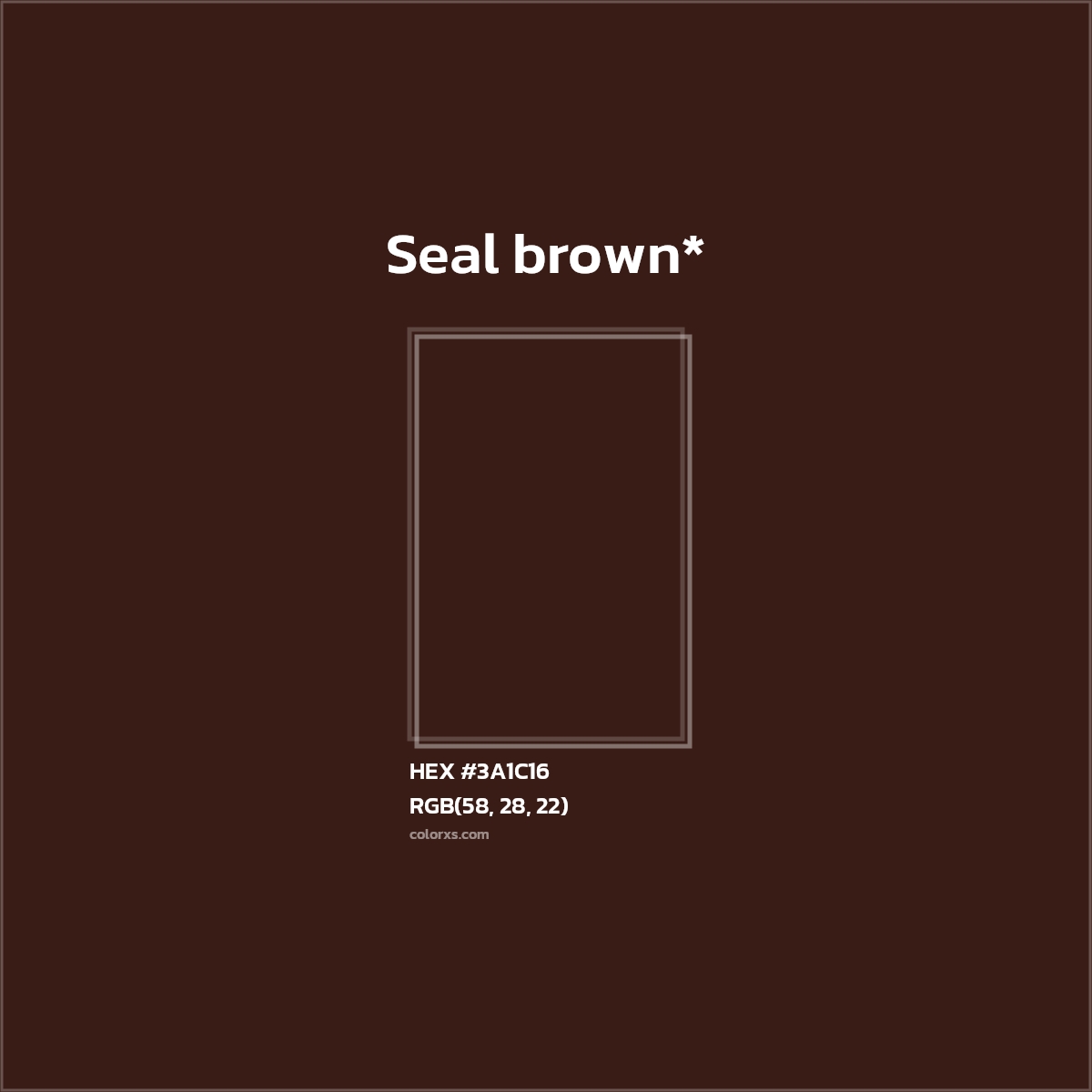 HEX #3A1C16 Color Name, Color Code, Palettes, Similar Paints, Images