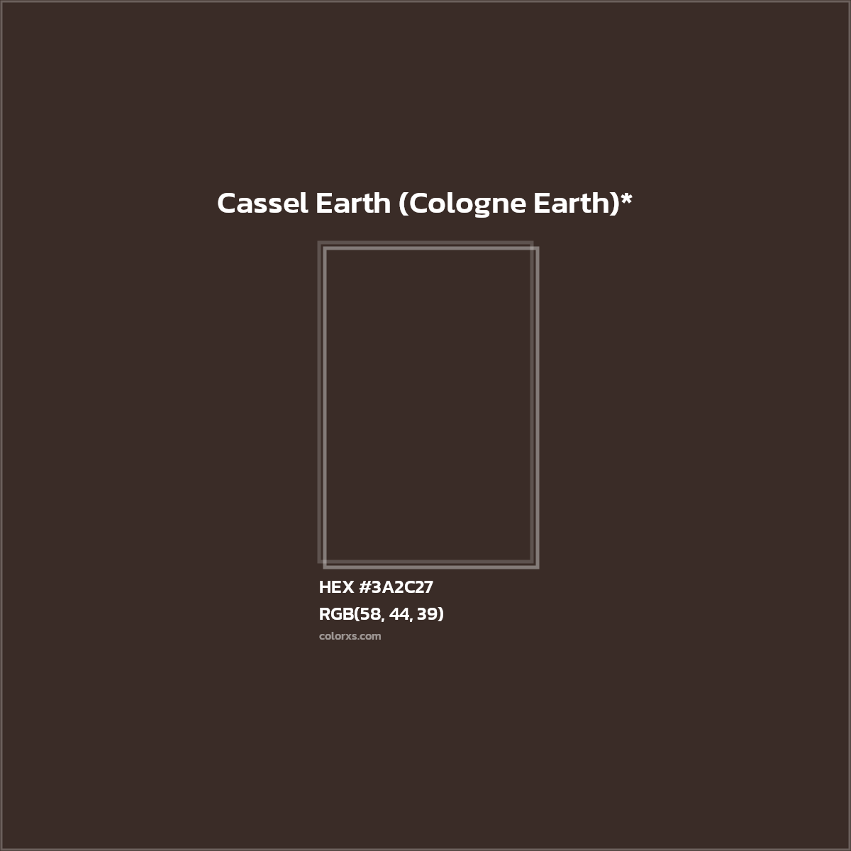 HEX #3A2C27 Color Name, Color Code, Palettes, Similar Paints, Images