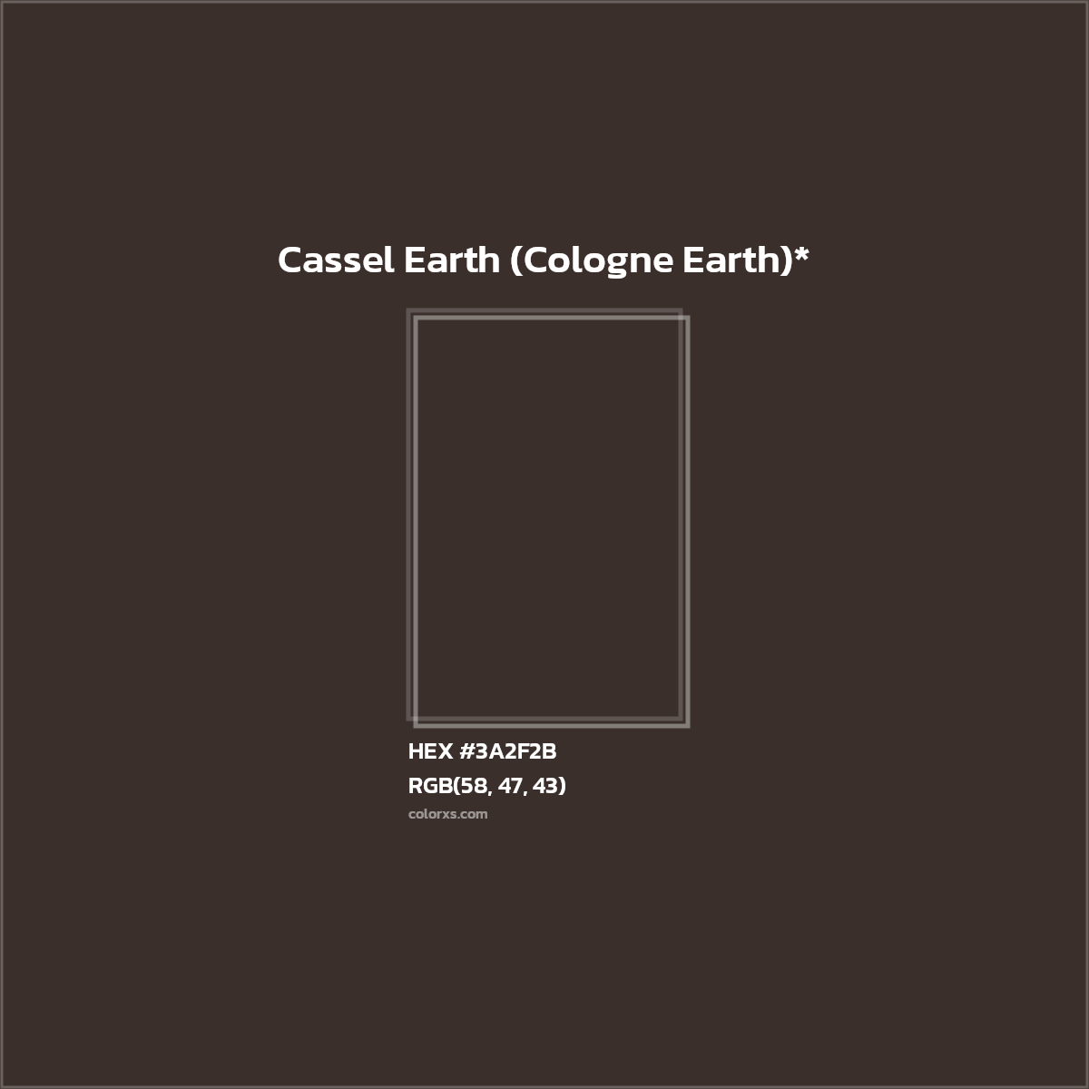 HEX #3A2F2B Color Name, Color Code, Palettes, Similar Paints, Images