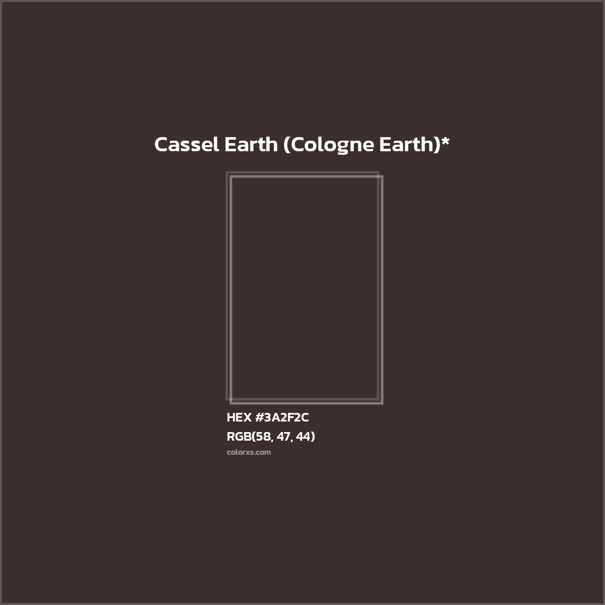 HEX #3A2F2C Color Name, Color Code, Palettes, Similar Paints, Images