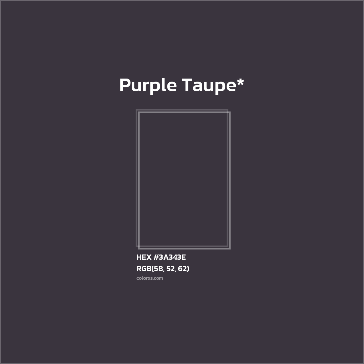 HEX #3A343E Color Name, Color Code, Palettes, Similar Paints, Images