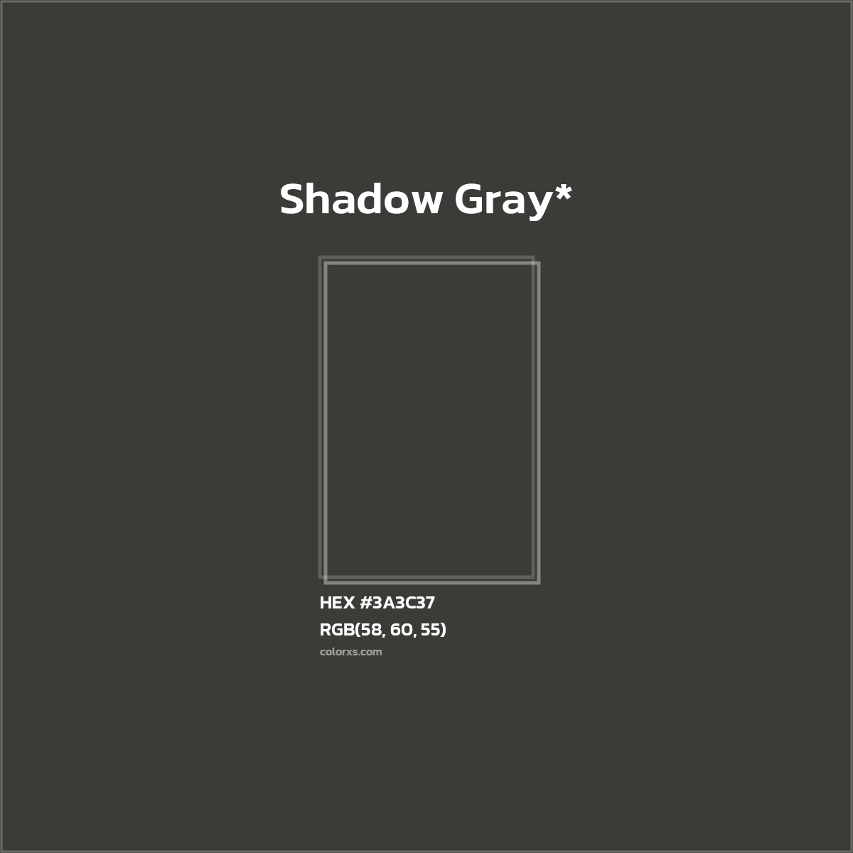 HEX #3A3C37 Color Name, Color Code, Palettes, Similar Paints, Images