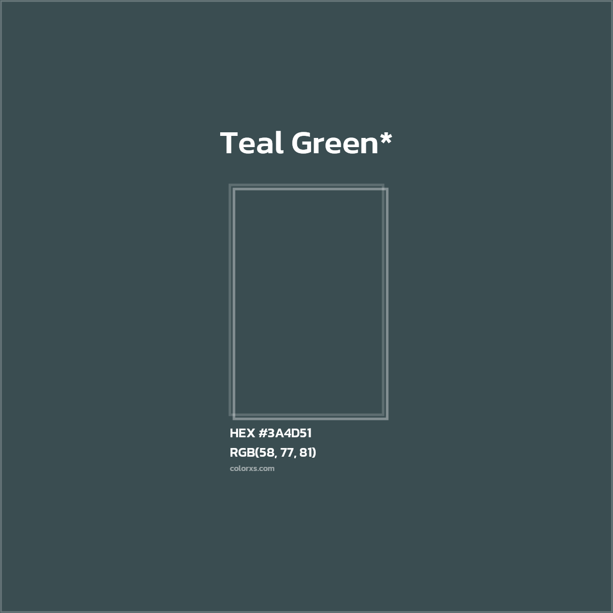 HEX #3A4D51 Color Name, Color Code, Palettes, Similar Paints, Images