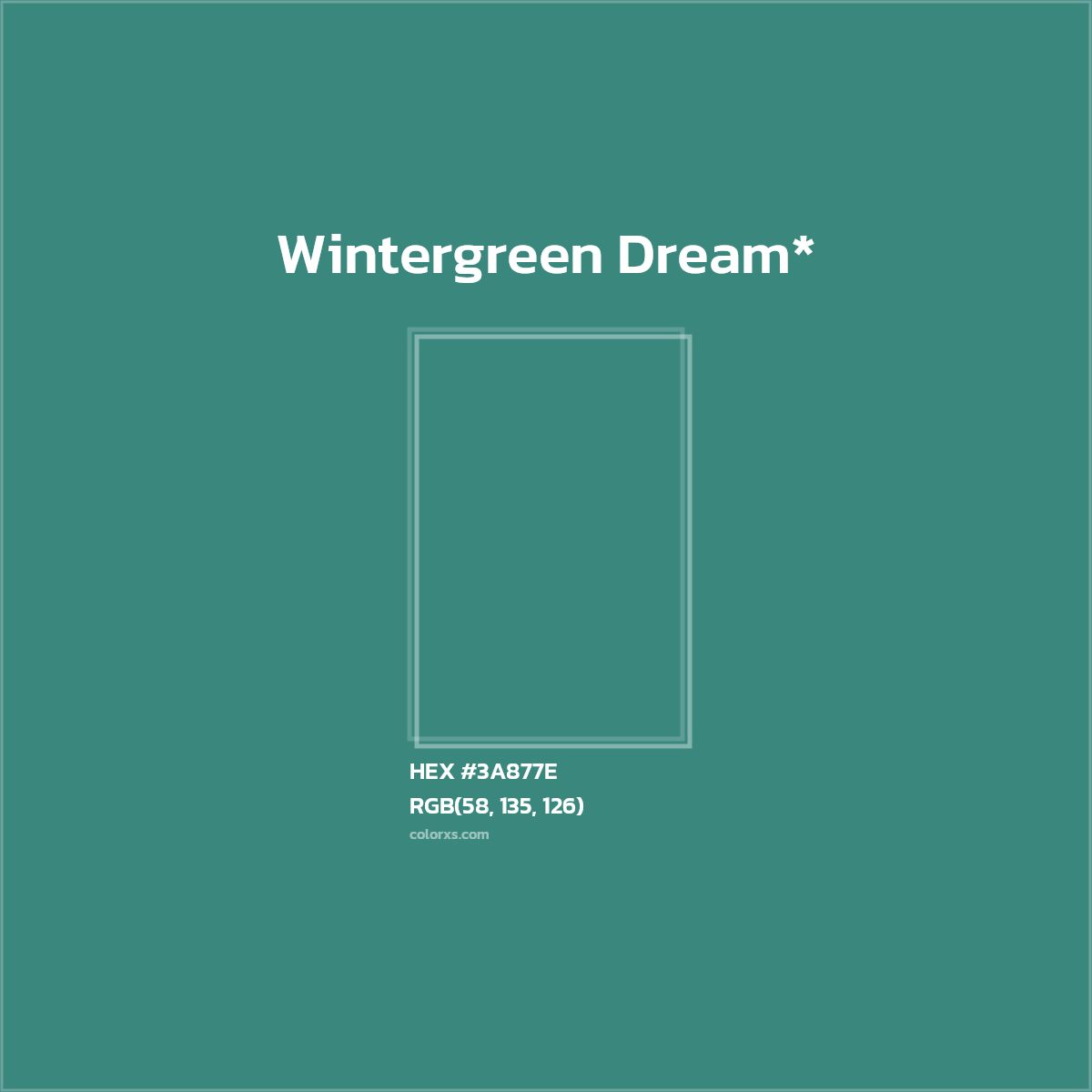 HEX #3A877E Color Name, Color Code, Palettes, Similar Paints, Images