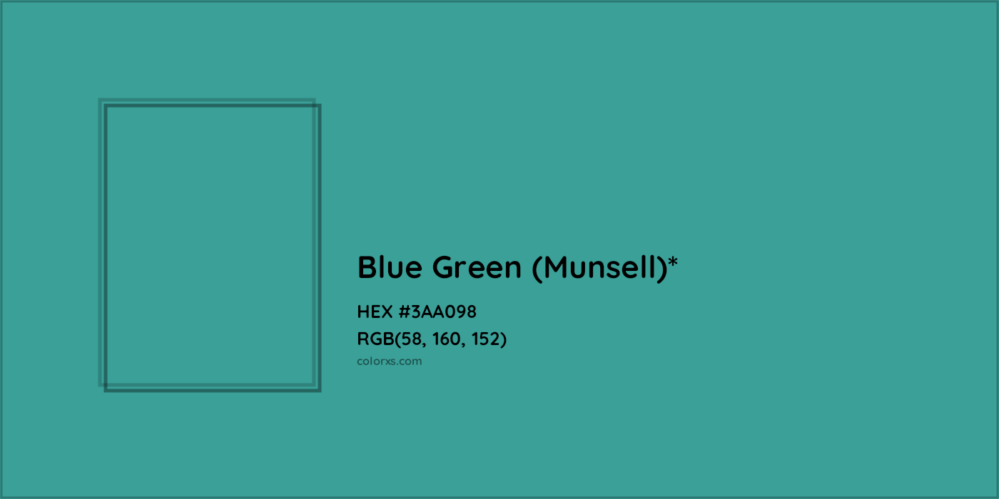 HEX #3AA098 Color Name, Color Code, Palettes, Similar Paints, Images