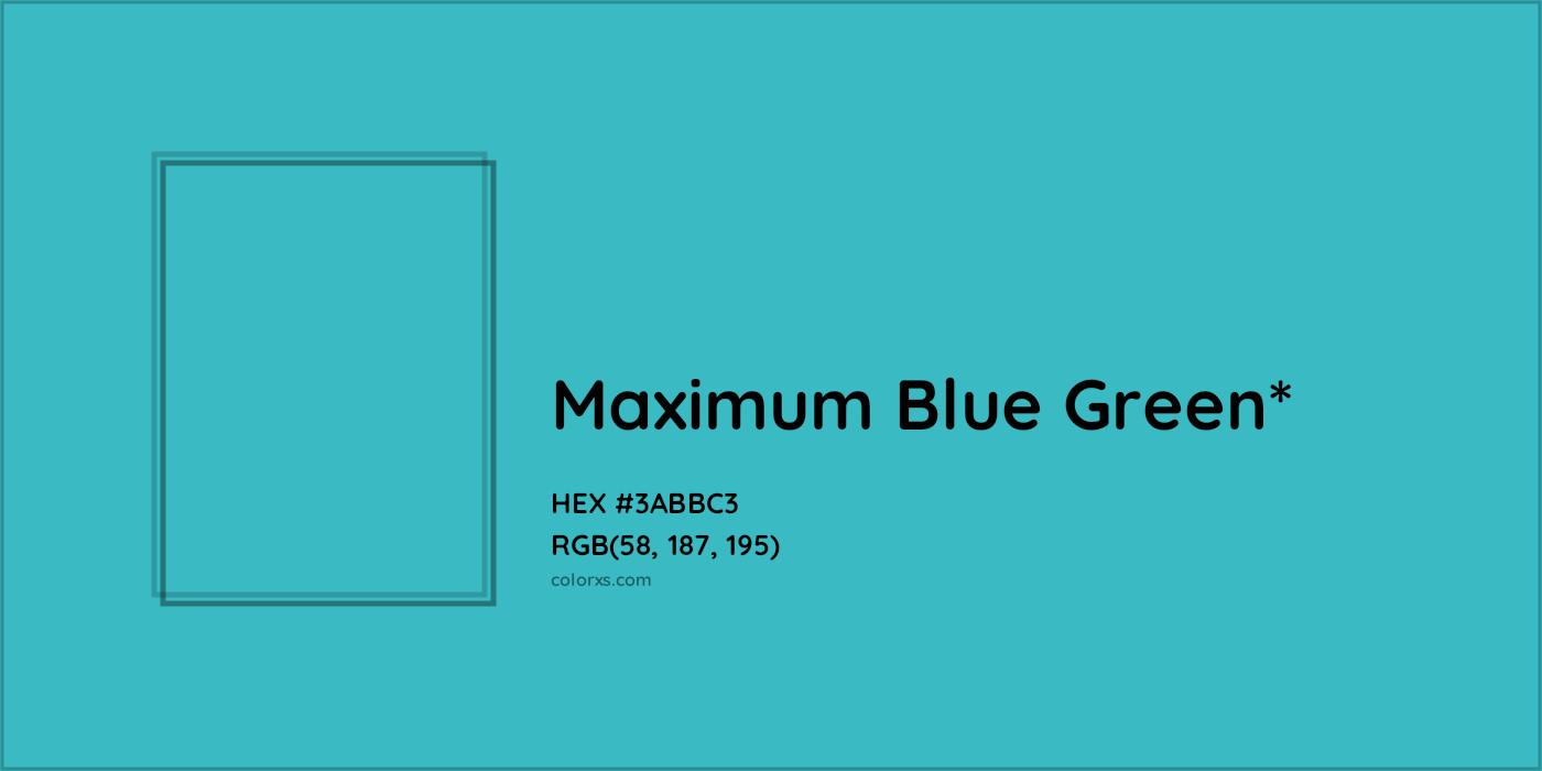 HEX #3ABBC3 Color Name, Color Code, Palettes, Similar Paints, Images
