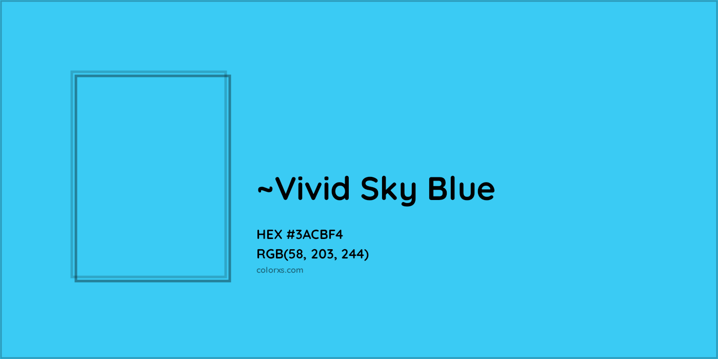 HEX #3ACBF4 Color Name, Color Code, Palettes, Similar Paints, Images