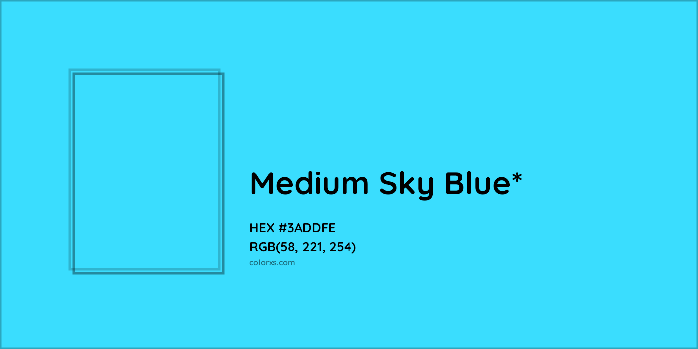 HEX #3ADDFE Color Name, Color Code, Palettes, Similar Paints, Images