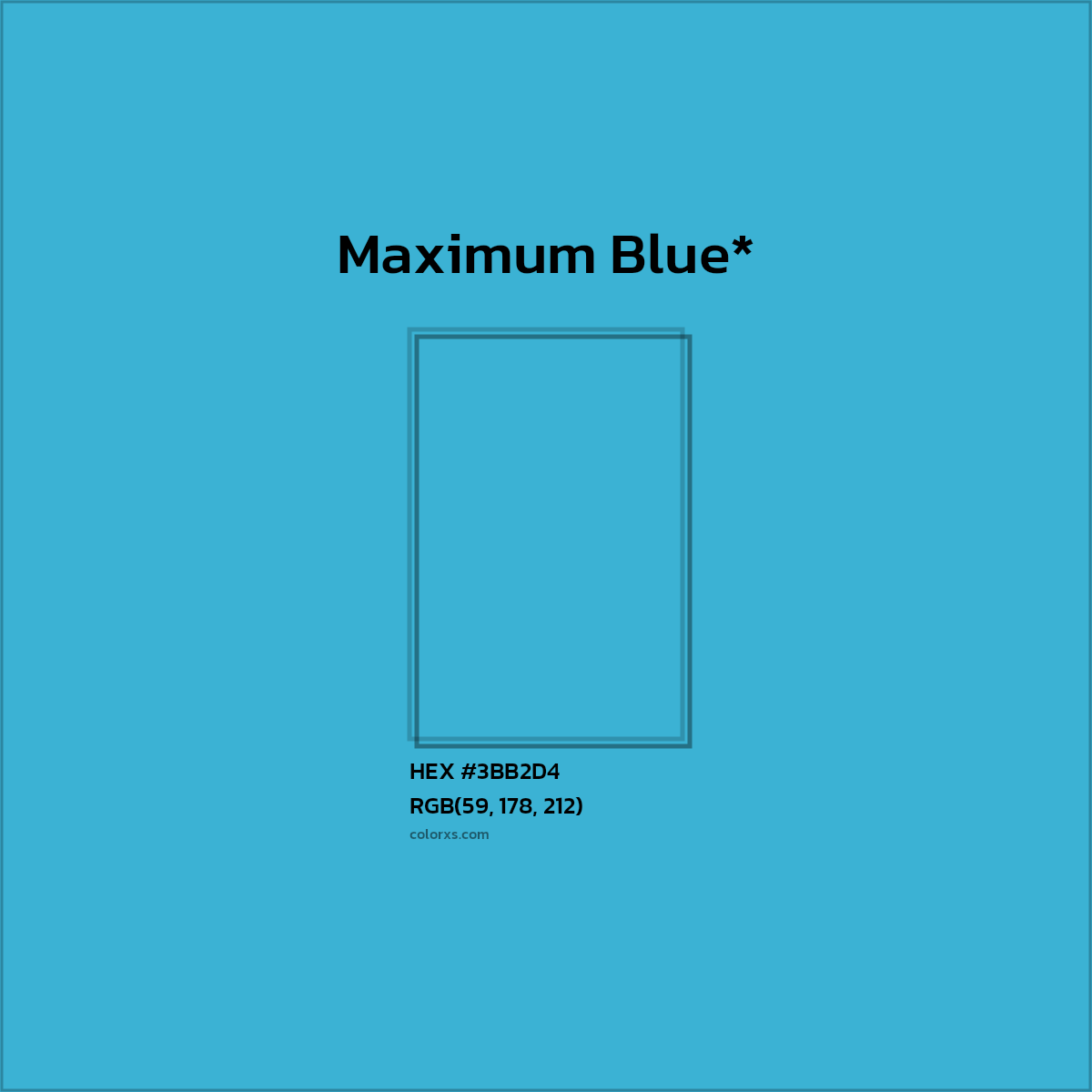 #3BB2D4 hex color. RGB, RYB, CMYK, HSL, HSV codes and color conversions. Matching color names, palettes, paints.