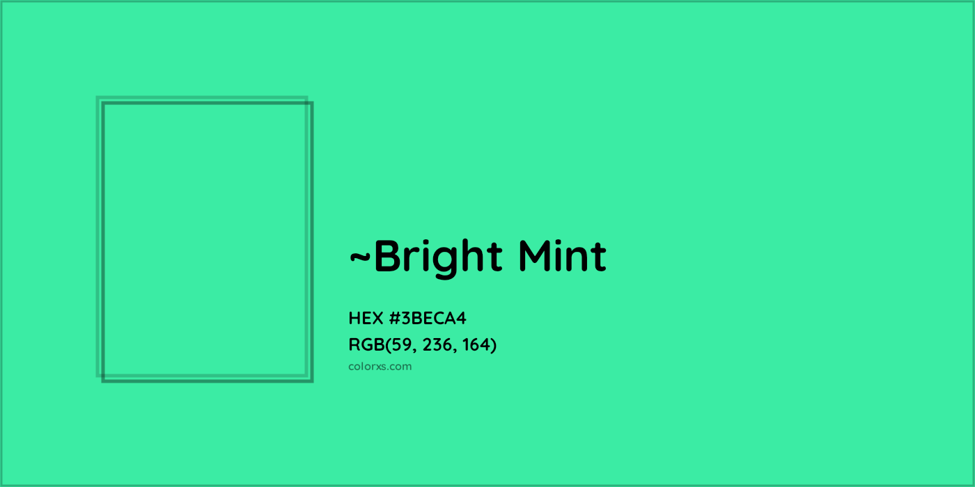 HEX #3BECA4 Color Name, Color Code, Palettes, Similar Paints, Images