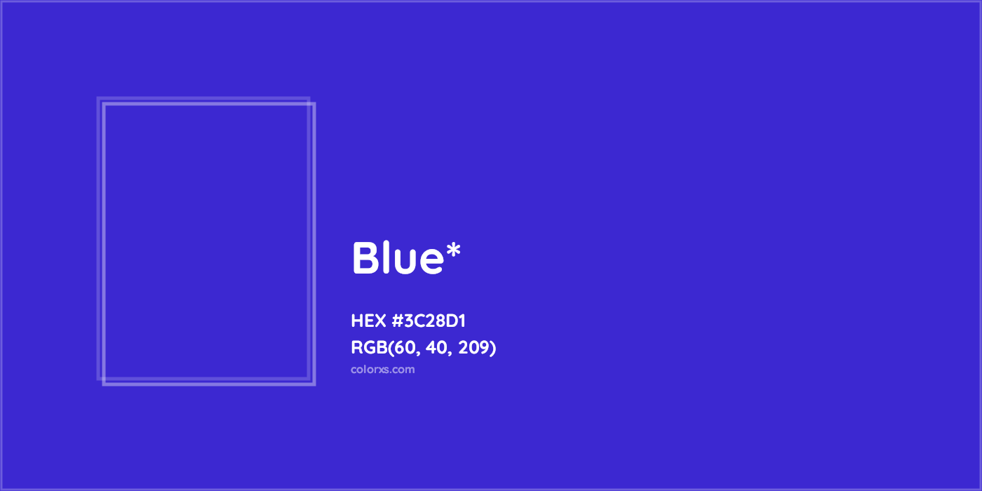 HEX #3C28D1 Color Name, Color Code, Palettes, Similar Paints, Images